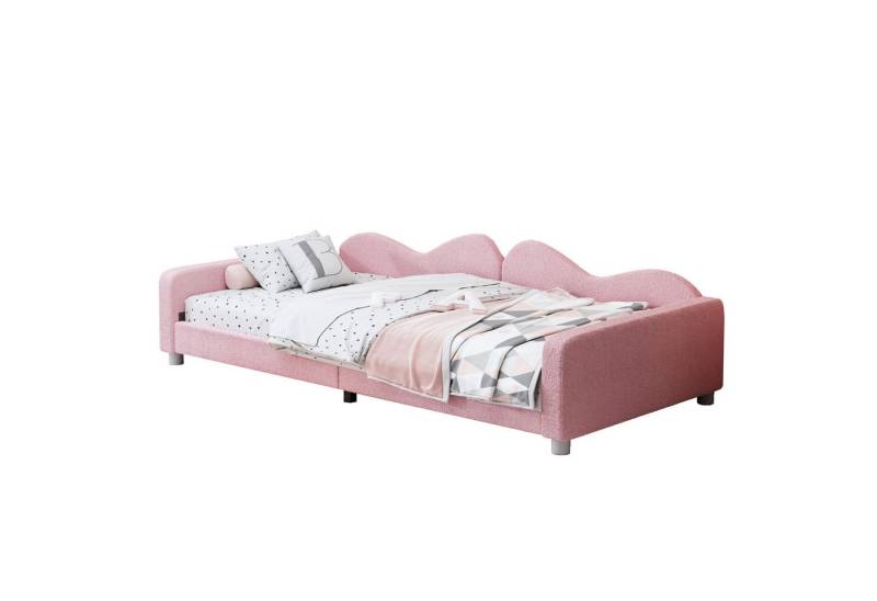 MODFU Kinderbett Polsterbett, Schlafsofa Jugendbett Gästebett 90X200cm (mit Rückenlehne und Armlehnen, Bettgestell Teddystoff Multifunktionales weiches Bett), ohne Matratze von MODFU