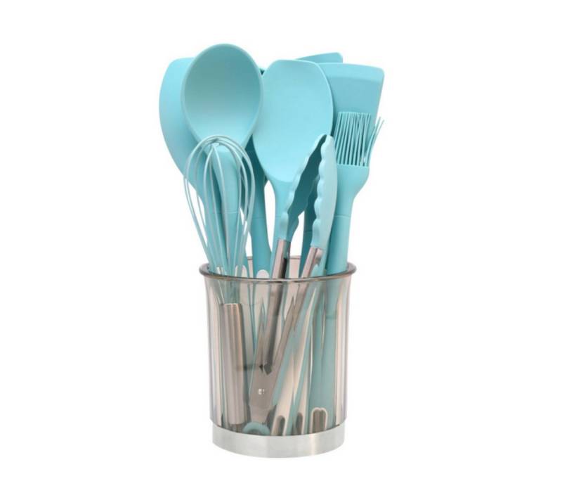 MODFU Kochbesteck-Set 12er Küchenhelfer Set Kochgeschirr Küchenutensilien Küchengerät Küchen (Gesund Silikon Kochset Antihaft Hitzebeständig mit Utensilienhalter, 12-tlg., Silikonspatel, Kochlöffel, Utensilien-Set, BPA-frei, Kochutensilien), Spülmaschinengeeignet Kochzubehör für kochen und backen usw von MODFU