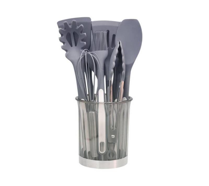 MODFU Kochbesteck-Set 12er Küchenhelfer Set Kochgeschirr Küchenutensilien Küchengerät Küchen (Gesund Silikon Kochset Antihaft Hitzebeständig mit Utensilienhalter, 12-tlg., Silikonspatel, Kochlöffel, Utensilien-Set, BPA-frei, Kochutensilien), Spülmaschinengeeignet Kochzubehör für kochen und backen usw von MODFU