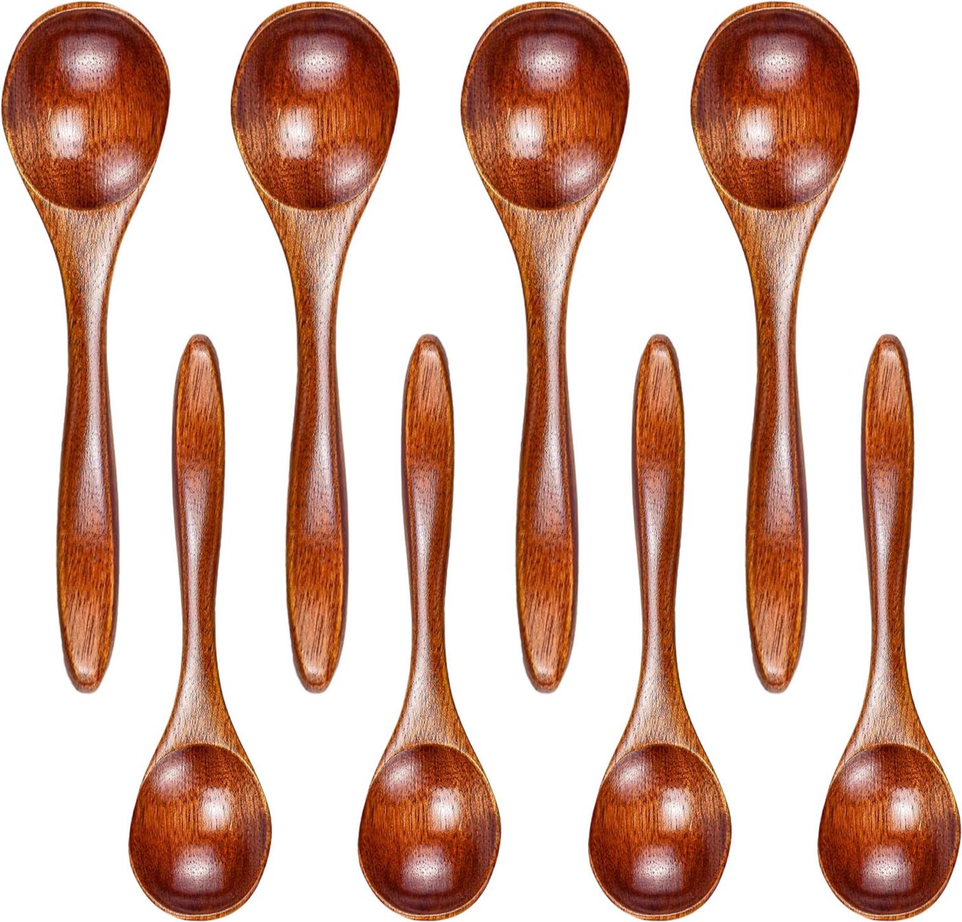 MODFU Kochlöffel 8 Stück Holzlöffel Set Dessertlöffel Kaffeelöffel, Mehrzweck Suppenlöffel für Suppe Reis Honig Gewürze Kaffee Tee von MODFU