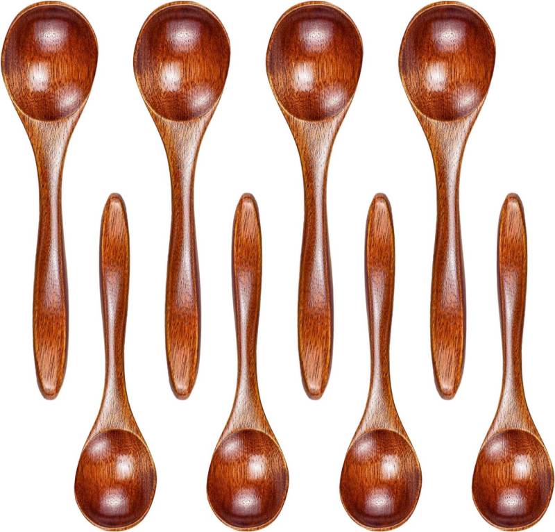 MODFU Kochlöffel 8 Stück Holzlöffel Set Dessertlöffel Kaffeelöffel, Mehrzweck Suppenlöffel für Suppe Reis Honig Gewürze Kaffee Tee MODFU Kochlöffel 8 Stück Holzlöffel Set Dessertlöffel Kaffeelöffel, Mehrzweck Suppenlöffel für Suppe Reis Honig Gewürze Kaffee Tee von MODFU