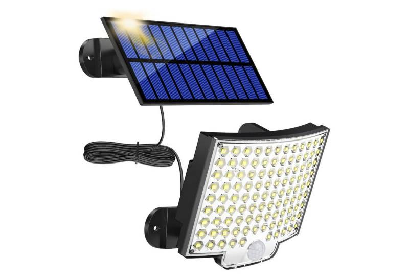 MODFU LED Solarleuchte Solar LED Leuchte Lampe Gartenlampen Solarlampe Solarleuchten Außen, mit Bewegungsmelder, LED fest integriert, Kaltweiß, 4,5m Kabel Garten outdoor Wandleuchte 106 Led 120° IP65 Wasserdichte von MODFU