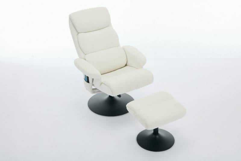 MODFU Massagesessel Chefsessel Drehstuhl (Relaxsessel mit 5-Punkte-Massage & Heizfunktion, ergonomische Liegefunktion und 360° Drehbarkeit, Chenille-Stoff., Relaxsessel mit Hocker), mit Relaxfunktion von MODFU