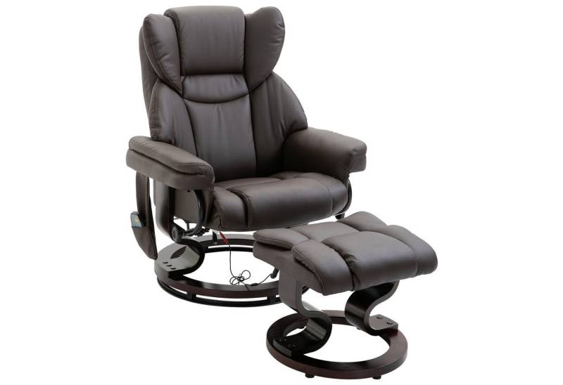 MODFU Massagesessel Relaxsessel Freizeitstuhl Fernsehsessel (Massage Relaxsessel mit Hocker & 145° Liegefunktion – Fernsehsessel aus Kunstleder., 79x82x101 cm), mit Relaxfunktion von MODFU