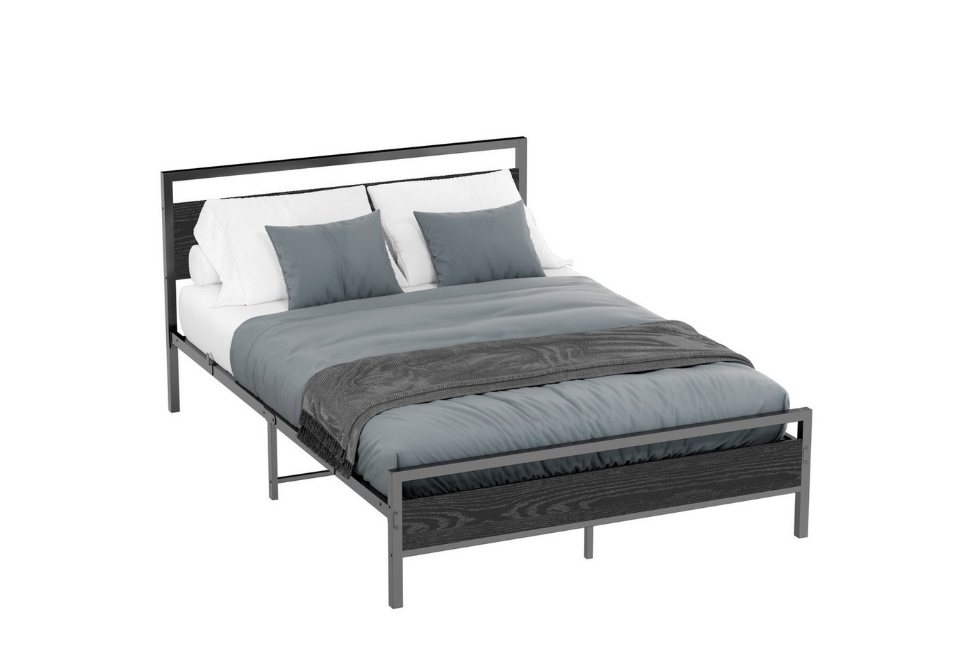 MODFU Metallbett Jugendbett (mit Lattenrost, Bettrahmen Gästebett Jugendbett, 140x200cm), Inklusive Matratze von MODFU