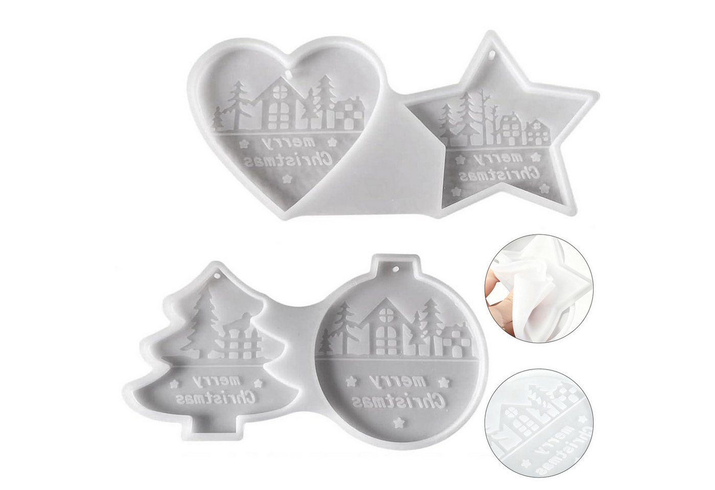 MODFU Modellierwerkzeug Silikonformen Weihnachten DIY Bastelwerkzeug Formwerkzeug, wiederverwendbar Hochwertige DIY-Gussformen für Harz Wachs Gips MODFU Modellierwerkzeug Silikonformen Weihnachten DIY Bastelwerkzeug Formwerkzeug, wiederverwendbar Hochwertige DIY-Gussformen für Harz Wachs Gips von MODFU