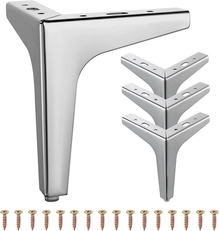 MODFU Möbelfuß 4 Stück Metall Möbelbeine Möbelfüße Sofa Beine Schrankfüße, (Dreieck Belastbar Bis 800 KG Mit Schrauben, 4-St., Dreieck Höhe 10cm Tischbeine Möbel Füße Fuß), DIY Ersatz Schrank Sofa Couch Stuhl TV-Schränke Schubladen Nachttisch von MODFU