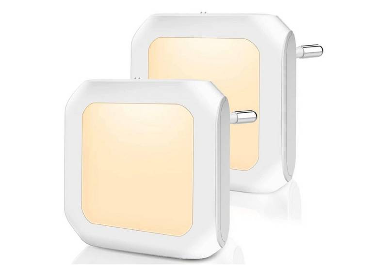 MODFU Nachtlicht 2 Stück LED Steckerlampe Wandlampe Steckdose Licht Steckdosenleuchte, Mit Dämmerungssensor, LED fest integriert, Warmweiß, Orientierungslicht Helligkeit Stufenlos Einstellbar Schlafzimmer Küche von MODFU