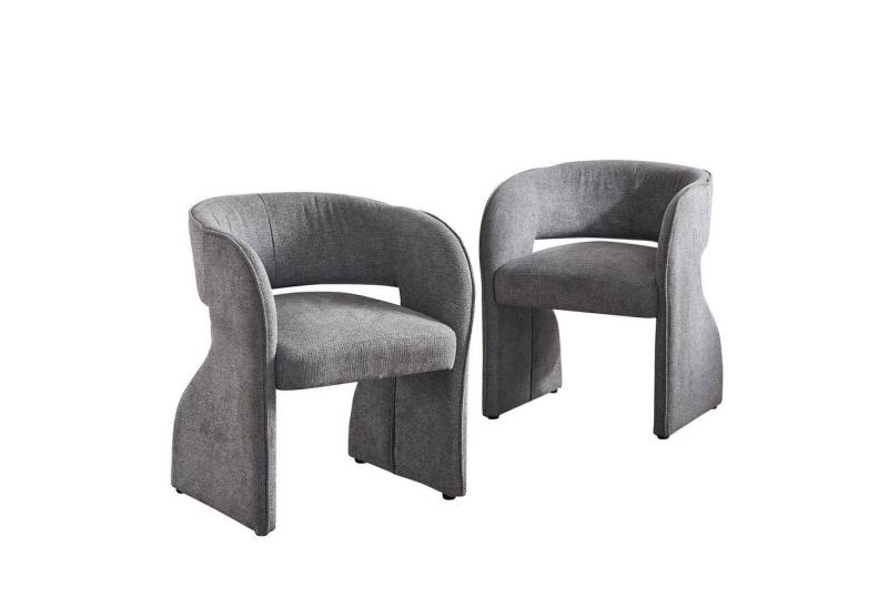 MODFU Ohrensessel Grauer Polsterstuhl (Einzelsitz, Einzelsofa, Sofasessel,Wannenstuhl, 2-St., 59x61x75 cm), ergonomische Form von MODFU