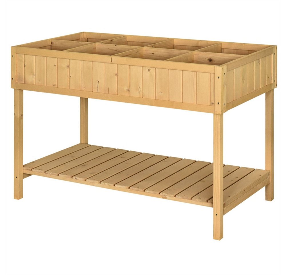 MODFU Pflanztisch Blumenkasten Anzuchttisch (Pflanztisch Hochbeet Blumenkasten aus massivem Tannenholz, 8 Fächer mit Abfluss, praktische Ablage und rückenschonende Arbeitshöhe – für Balkon, Garten, Terrasse – 110 x 46 x 76 cm) MODFU Pflanztisch Blumenkasten Anzuchttisch (Pflanztisch Hochbeet Blumenkasten aus massivem Tannenholz, 8 Fächer mit Abfluss, praktische Ablage und rückenschonende Arbeitshöhe – für Balkon, Garten, Terrasse – 110 x 46 x 76 cm) von MODFU