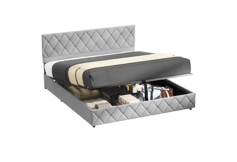 MODFU Polsterbett Funktionsbett Stauraumbett (Strapazierfähig und schmutzabweisend,elastische Polsterung, 180 x 200 cm ohne Matratze), Lattenrost, schlichtes Design von MODFU