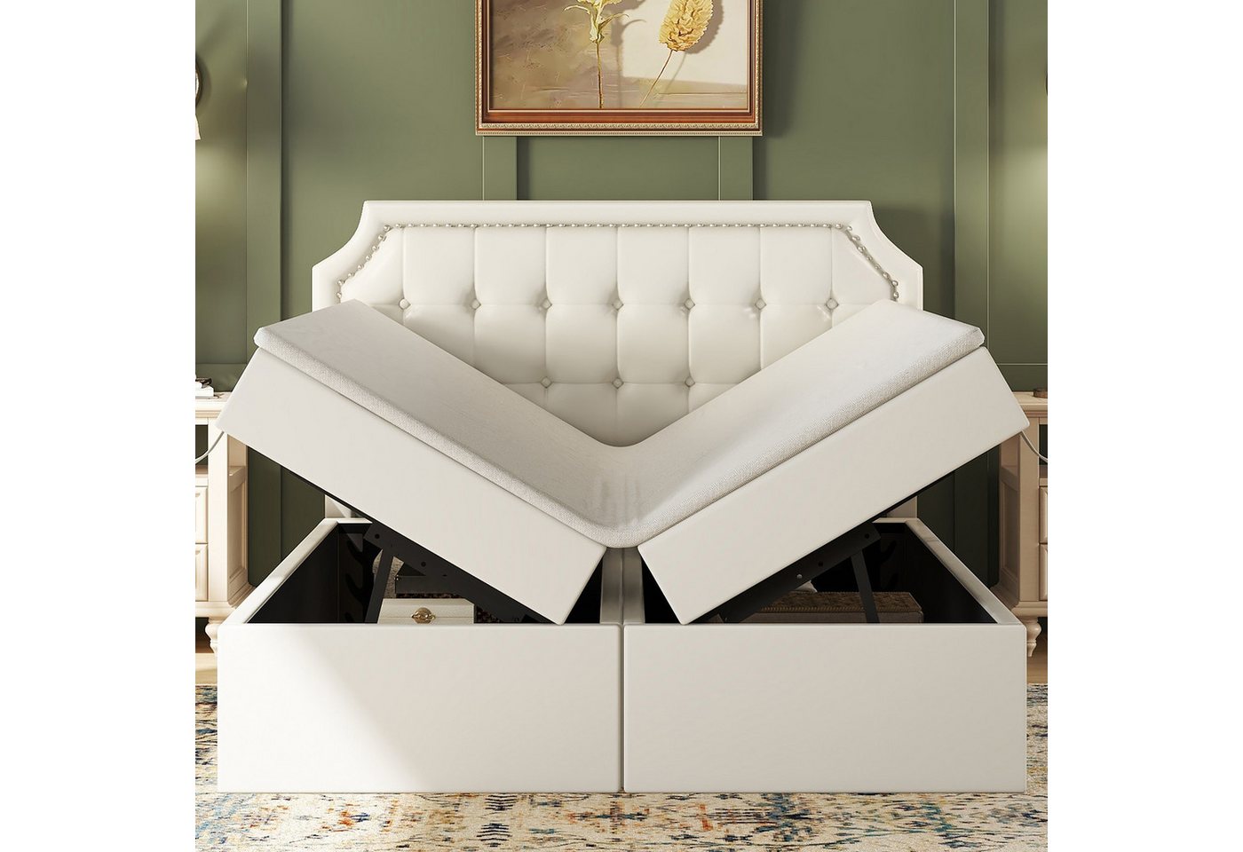 MODFU Polsterbett Stauraumbett, hydraulisches Zwei-Wege-Bett, minimalistisches Design (Flachbett 140*200cm), ohne Matratze von MODFU