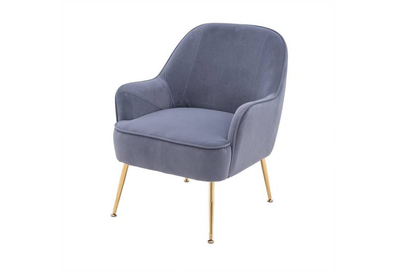 MODFU Polsterstuhl Wohnzimmerstuhl mit Rückenlehne (Metallbeine Samt), Moderner Loungesessel von MODFU