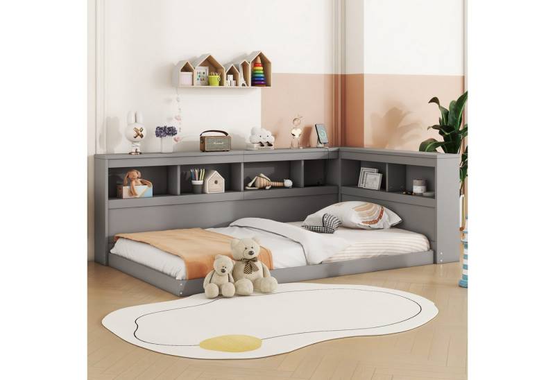 MODFU Schlafsofa Daybett Tagesbett Einzelbett Jugendbett Kinderbett, Mit Steckdose und 2 USB-Anschlüssen, Bett mit Lattenrost, mit Matratze von MODFU
