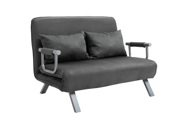 MODFU Schlafsofa Schlafsessel,Gästebett,mit Armlehne, 2-Sitzer Schlafsofa mit verstellbarer Rückenlehne – Wildlederimitat & Klappmatratze für Gäste, Wohnzimmer & Homeoffice., mit Relaxfunktion von MODFU