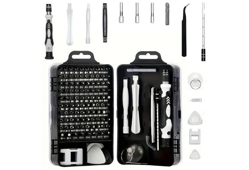 MODFU Bit-Schraubendreher Präzisions Schraubendreherset magnetisch Schraubendrehersatz, (115 St), 115 in 1 mit 98 Bits und 17 Öffnungs‑Tools 360° Drehgriff von MODFU
