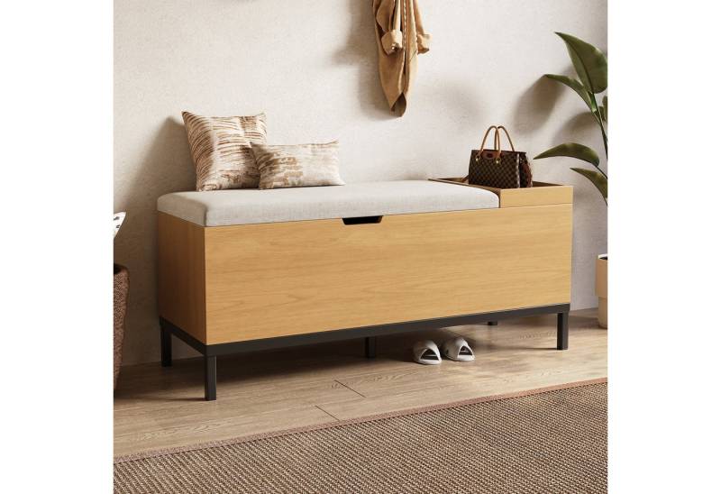 MODFU Schuhbank mit mehreren Ebenen zur Aufbewahrung (mit Stauraum und Sitzpolster – zusammenklappbare Aufbewahrungsbox, Fußbank & Spielzeugschrank, 1-St., 115 × 49.5× 40 cm), mit Sitzbank von MODFU