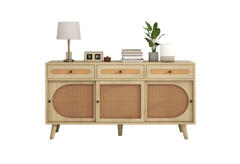 MODFU Sideboard Kommode mit Schublade und 6 Fächer (1 St), Kommode mit Rattangeflecht von MODFU