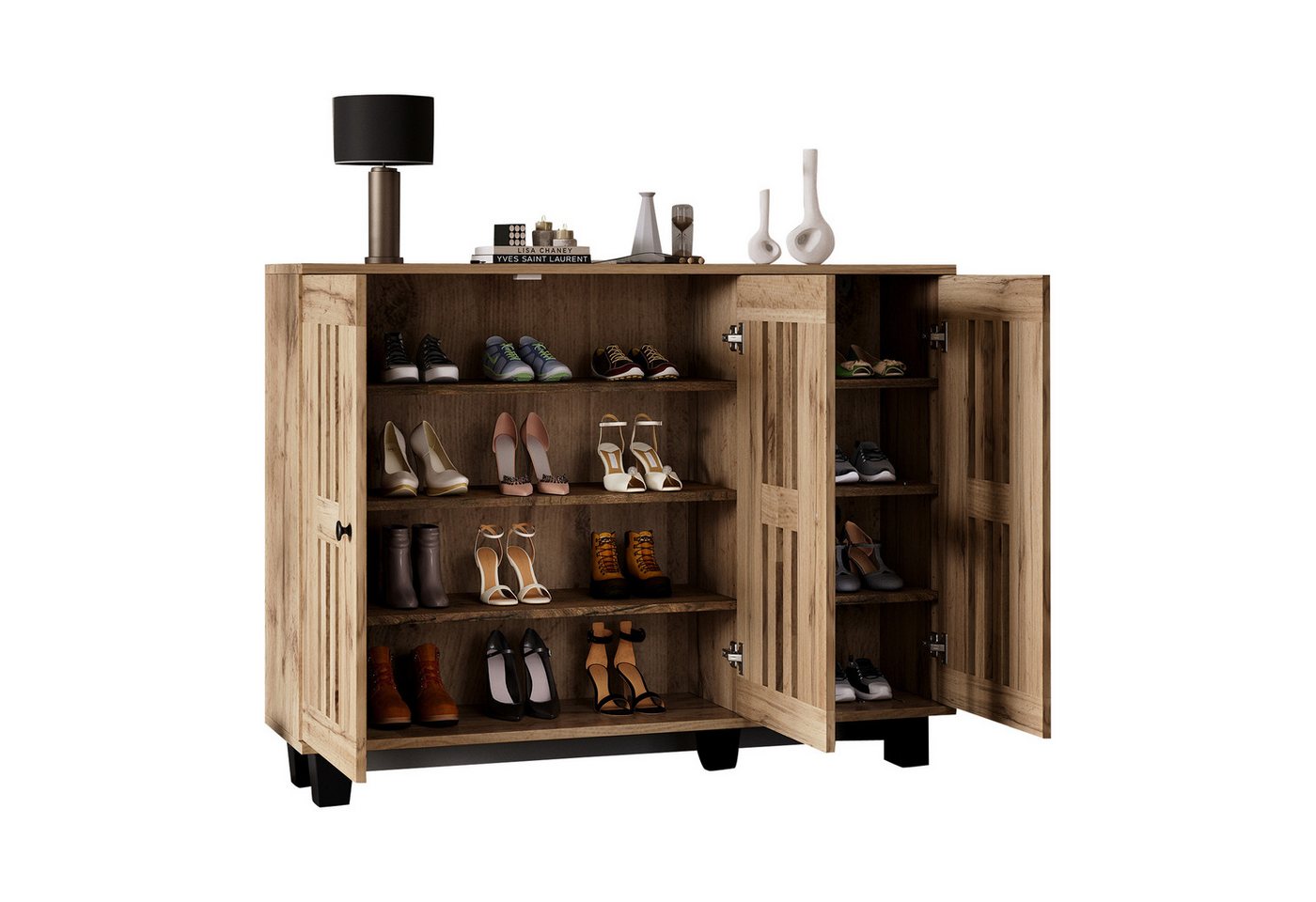 MODFU Sideboard Kompakter Lagerschrank aus Spanplatten (Kommode, Anrichte, Lagerschrank, 1 St., 120*32*92CM), 8 unterteilte Ablagefächer von MODFU