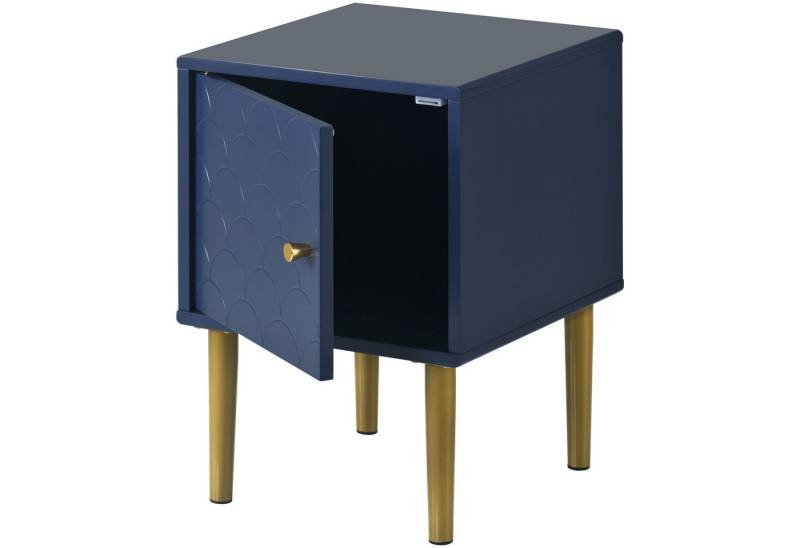 MODFU Sideboard Nachttisch mit verstellbarer Griff (Kommode Beistelltisch, mit Fischschuppenmuster Metallbeinen), 50x35 mit Schublade von MODFU