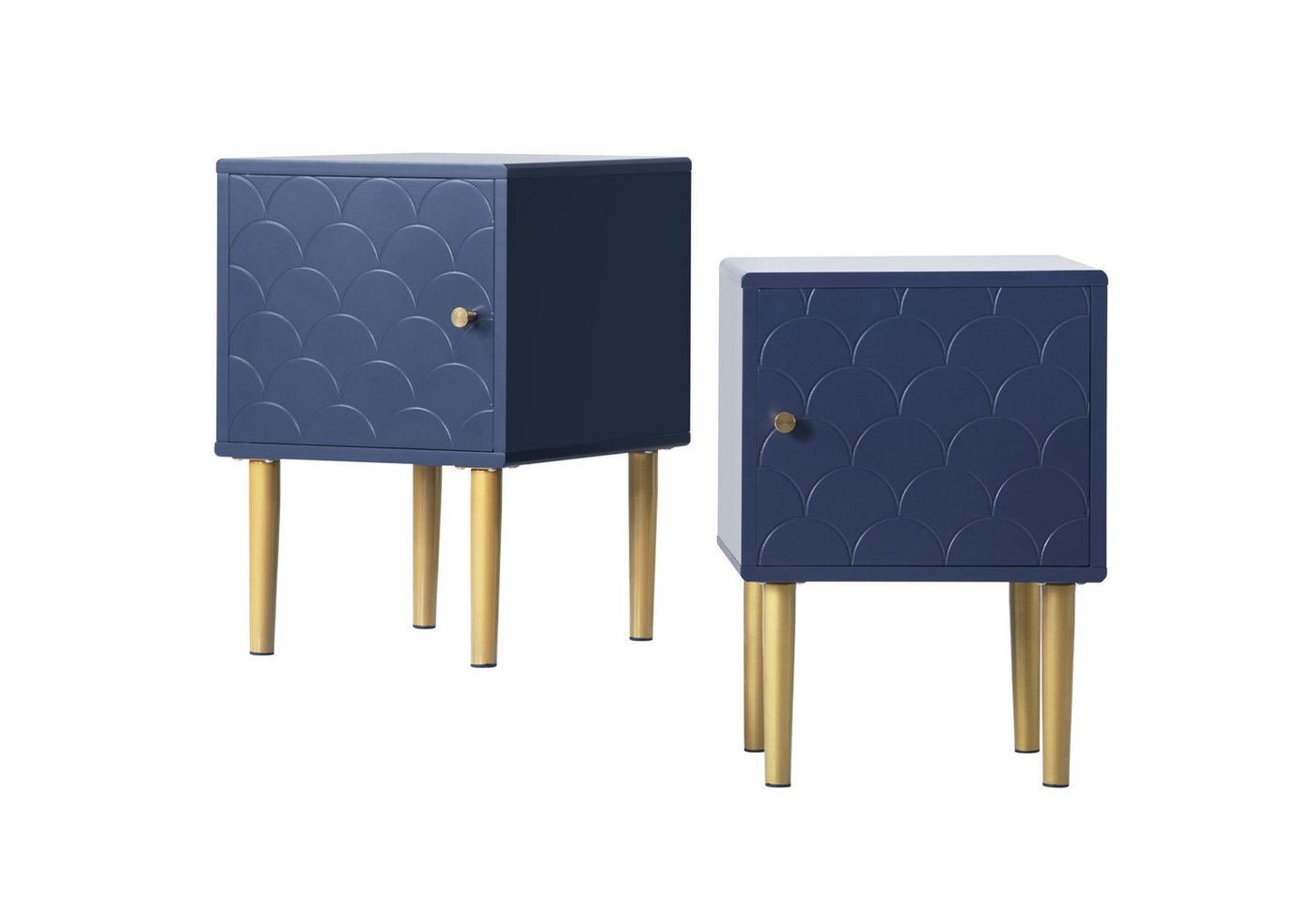MODFU Sideboard Nachttisch mit verstellbarer Griff (Kommode Beistelltisch, mit Fischschuppenmuster Metallbeinen), 50x35 mit Schublade von MODFU