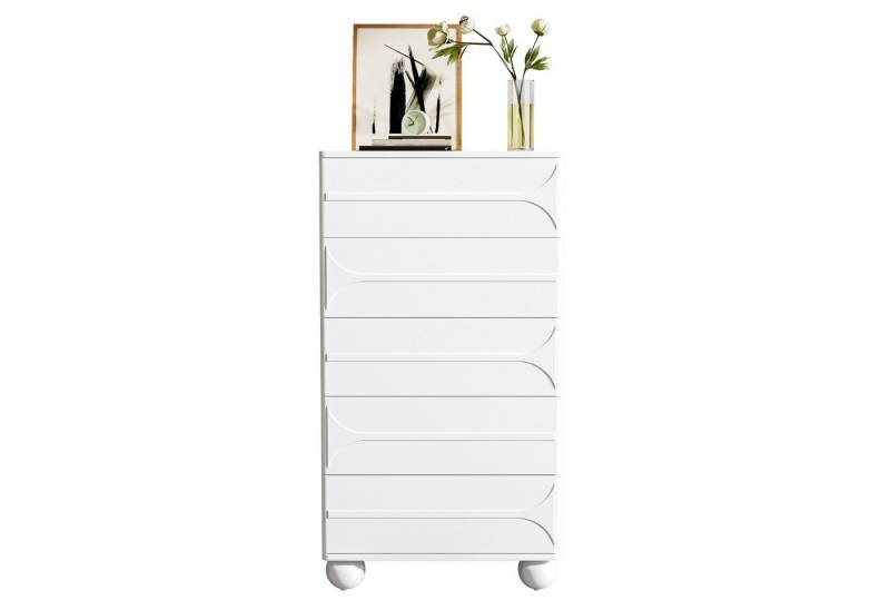 MODFU Sideboard Robuste PB und MDF-Konstruktion (Kommode, Anrichte, Wohnzimmerschrank, 1 St., abgerundete Ecken für Sicherheit), mit 5 Schubladen und Reliefmuster von MODFU