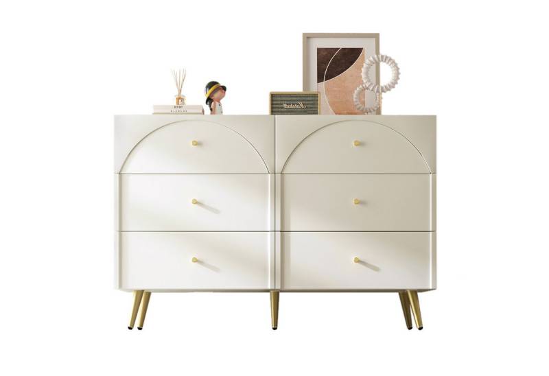MODFU Sideboard Schubladenkommode (Kommode mit 6 Schubladen, Highboard für Esszimmer Schlafzimmer) von MODFU