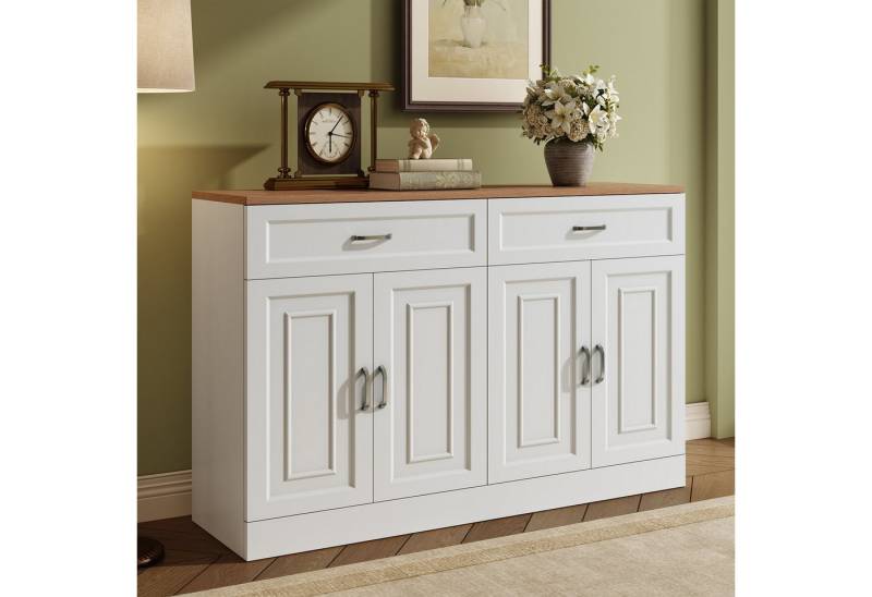 MODFU Sideboard Sideboard (Kommode, Anrichte, Esszimmerschrank, 1 St., 120 x 35 x 80,5 cm), mit Regalen, Rebounder von MODFU