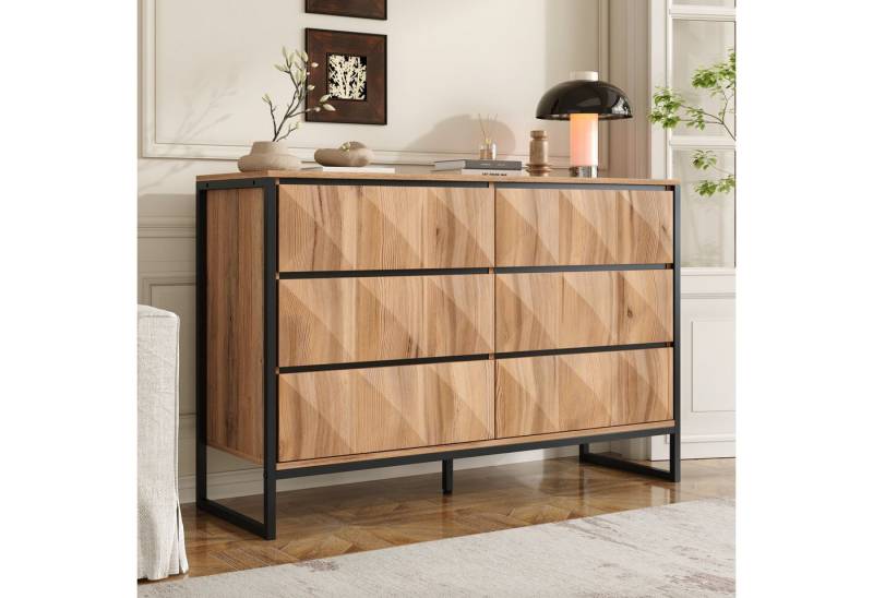 MODFU Sideboard Sideboard (Kommode, Buffetschrank, Organizer, 1 St., Spanplatte+MDF), Metallbeinen und erhöhten Türen von MODFU