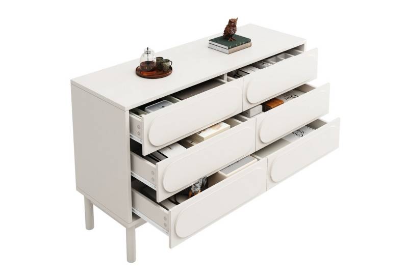MODFU Sideboard Vorratsschrank,Küchenschrank,Esszimmerschrank (120 x 40 x 75 cm (L x B x H), mit 6 Schubladen von MODFU