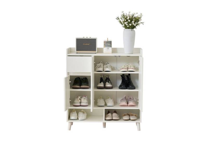 MODFU Sideboard mit Massivholzbeinen (Wohnzimmerschrank,Kommode,Anrichte, 1 St., 1 Schublade, 3 Türen), mit verstellbaren Einlegeböden von MODFU