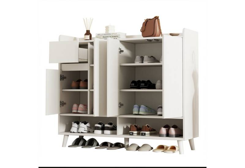 MODFU Sideboard mit großem Stauraum (Kommode, Schuhschrank, Anrichte, 1 St., 4Türen und 1 Schubladen), mit einem verstellbaren Regal von MODFU