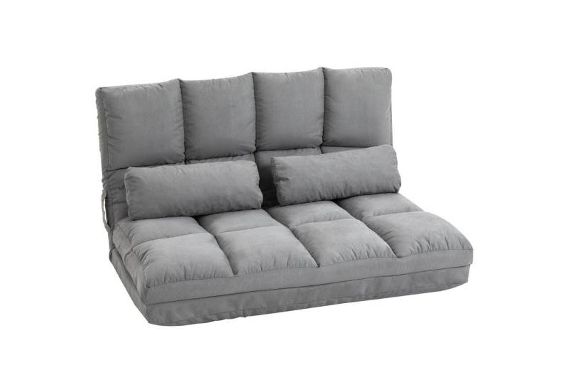 MODFU Sitzsack Bodenstuhl,mit Rückenlehne (Flexibler 2-in-1 Bodensessel & Bett mit 3-fach verstellbarer Rückenlehne, samtweichem Sitzkissen und stabilem Stahlrahmen., Maße (Sofa): 102L x 73B x 60H cm, Maße (Bett): 102L x 167B x 11H cm), mit Rückenlehne von MODFU