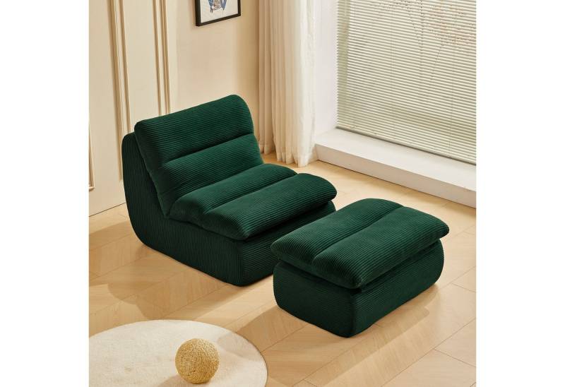 MODFU Sitzsack Einzelsofa (Wohnzimmer Sofa, Sessel, Einzelsessel, Loungesessel, 2 St., für maximalen Komfort - Hochwertiger Stoff), Interne rahmenlose Struktur, mit hoher Dichte von MODFU