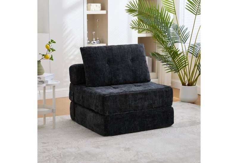 MODFU Sofa Faltbares Bodenschlafsofa mit Rückenlehne & Kissen, Einzelsofa, Tragbares Gästebett für kleine Räume & Wohnzimmer, für Gästezimmer & Wohnzimmer von MODFU