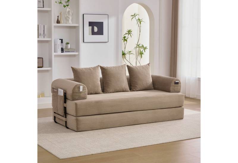 MODFU Sofa Faltbares Loungesofa mit robustem Metallrahmen, Stoffbezug, drei Kissen und funktionalen Seitentaschen, frei kombinierbar MODFU Sofa Faltbares Loungesofa mit robustem Metallrahmen, Stoffbezug, drei Kissen und funktionalen Seitentaschen, frei kombinierbar von MODFU