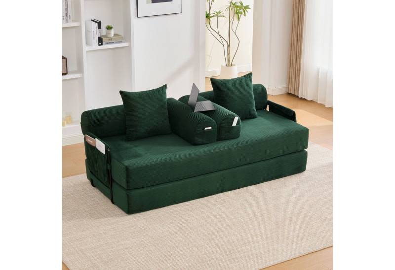 MODFU Sofa Faltbares Loungesofa mit robustem Metallrahmen, Stoffbezug, drei Kissen und funktionalen Seitentaschen, frei kombinierbar MODFU Sofa Faltbares Loungesofa mit robustem Metallrahmen, Stoffbezug, drei Kissen und funktionalen Seitentaschen, frei kombinierbar von MODFU