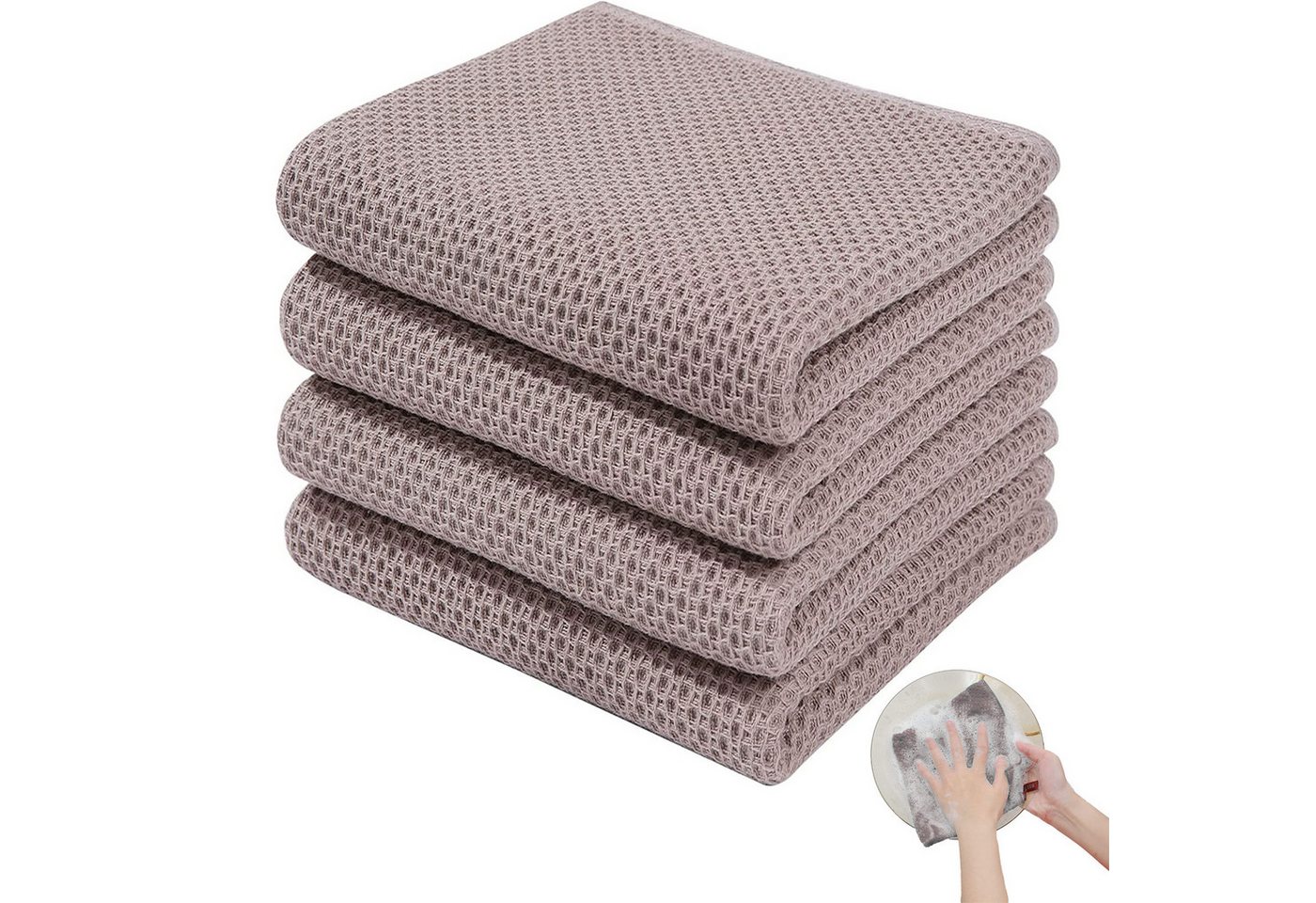 MODFU Geschirrtuch Spültuch Spüllappen Küchentücher Geschirrhandtücher aus 100% Baumwolle, (Geschirrtücher Küchenhandtuch 4er oder 6er Set 34x34 cm oder 34x73 cm, 4-tlg., Geschirr Küchen Tuch Tücher Handtücher Handtuch Küchenhandtücher), Dick und Weich von MODFU