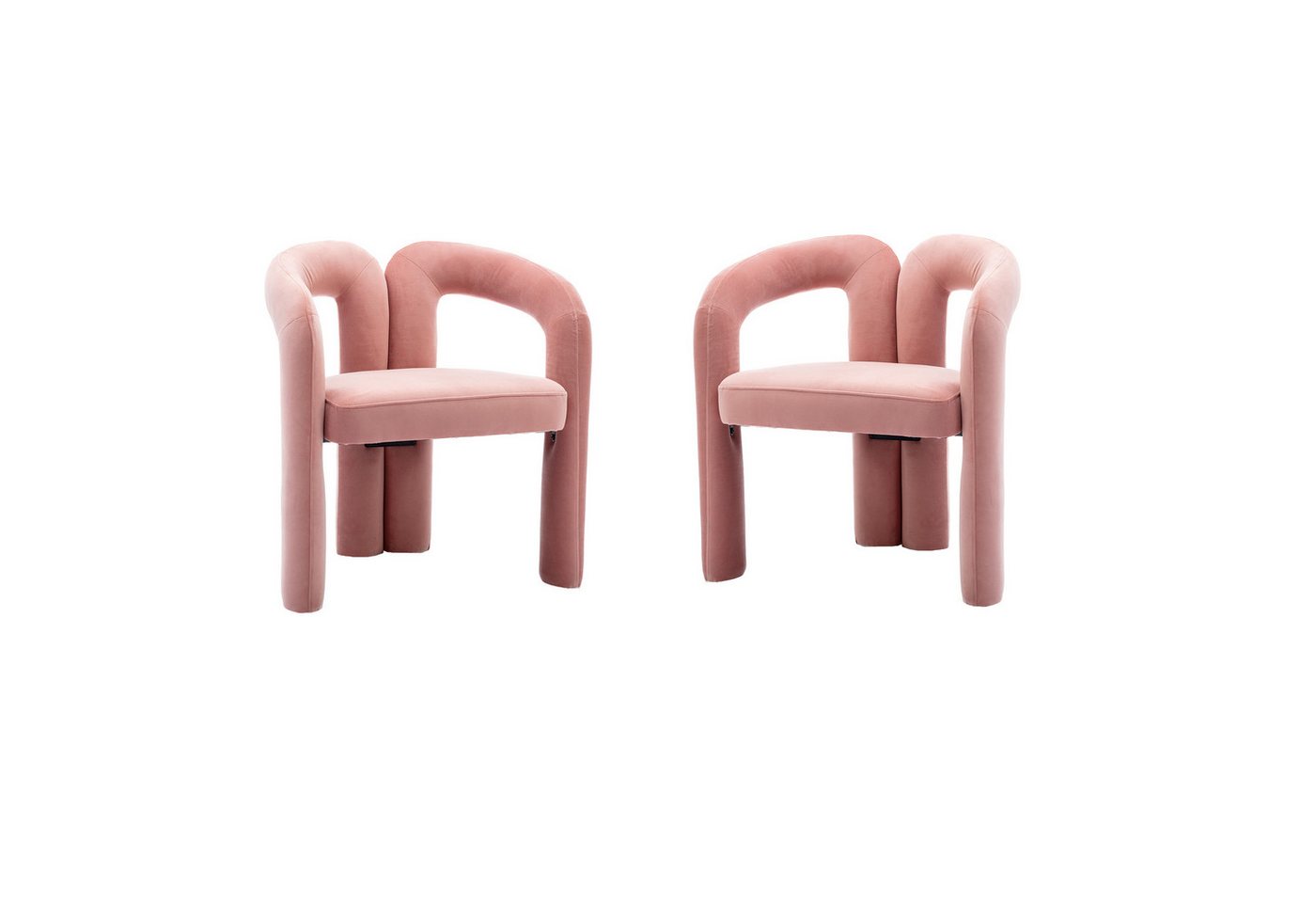 MODFU Stuhl 2er Set Esszimmerstuhl, Samt, Armlehnen (2er Set, Fass-Seitenstühle für das Wohnzimmer) von MODFU