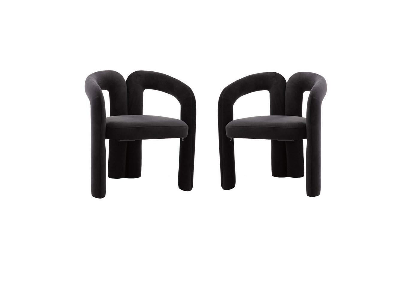 MODFU Stuhl 2er Set Esszimmerstuhl, Samt, Armlehnen (2er Set, Fass-Seitenstühle für das Wohnzimmer) von MODFU