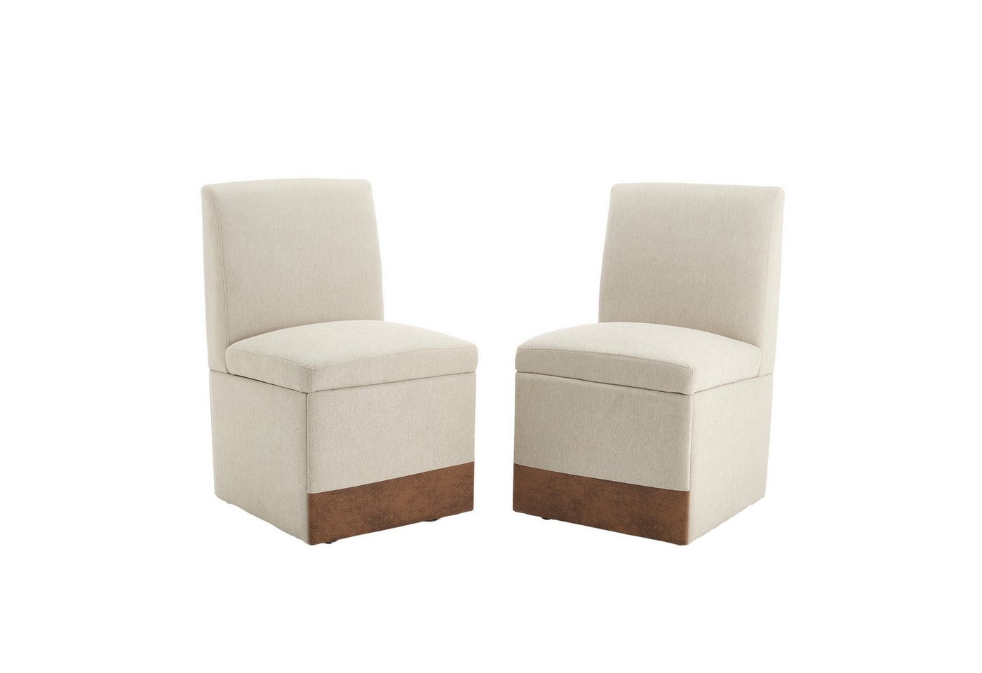 MODFU Stuhl Esszimmerstühlestuhl,Loungesessel,Drehbare stuhl 2er Set (Gepolsterte Esszimmerstühle 2er Set mit Stauraum und Rollen – Drehbare, Multifunktionale Küchenstühle., 2 St) von MODFU