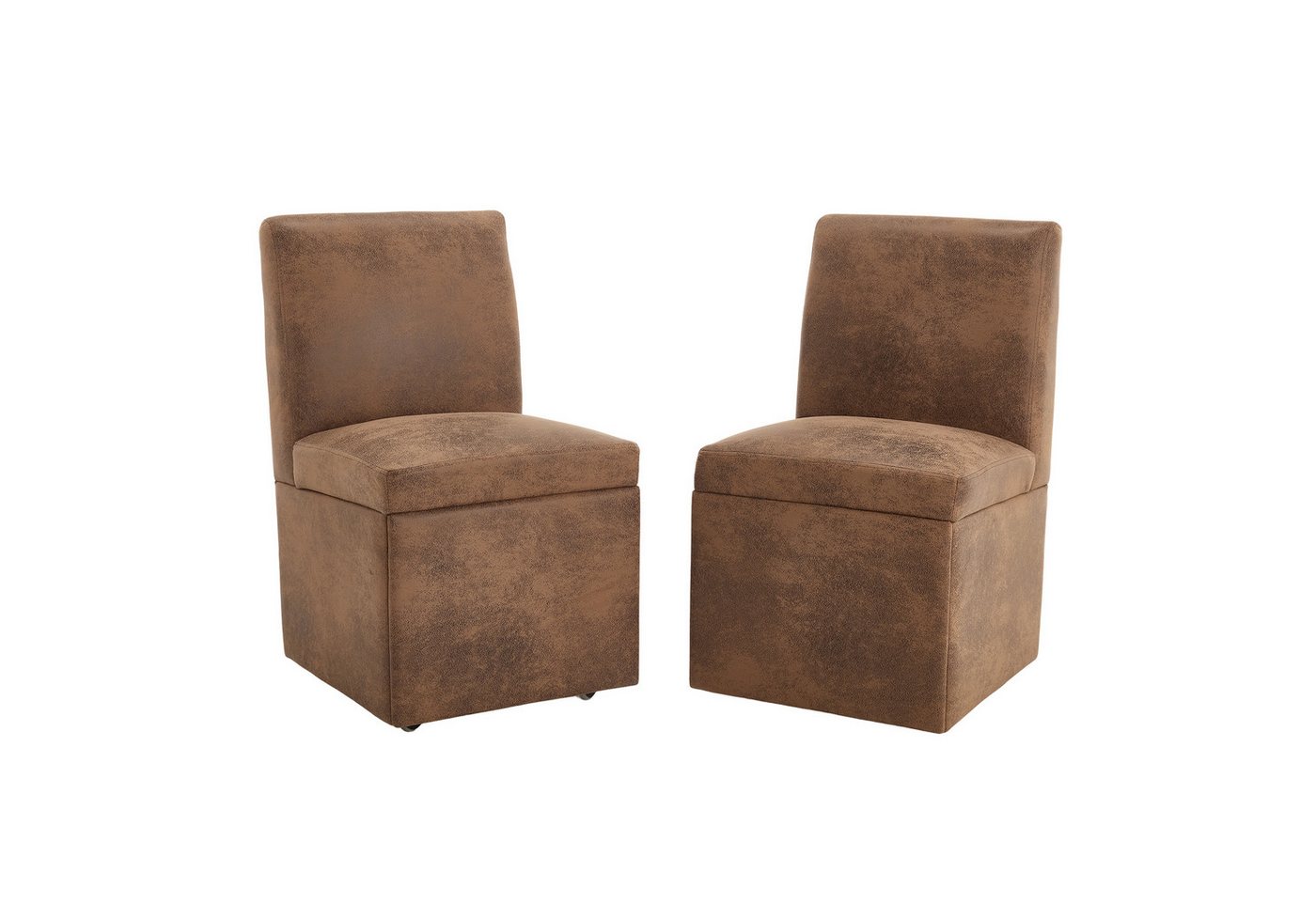 MODFU Stuhl Esszimmerstühlestuhl,Loungesessel,Drehbare stuhl 2er Set (Gepolsterte Esszimmerstühle 2er Set mit Stauraum und Rollen – Drehbare, Multifunktionale Küchenstühle., 2 St) von MODFU