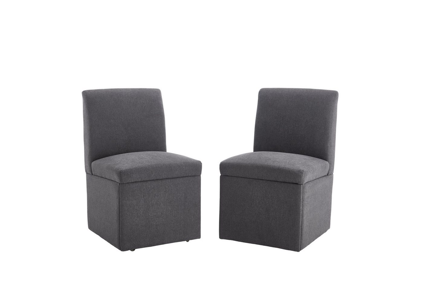MODFU Stuhl Esszimmerstühlestuhl,Loungesessel,Drehbare stuhl 2er Set (Gepolsterte Esszimmerstühle 2er Set mit Stauraum und Rollen – Drehbare, Multifunktionale Küchenstühle., 2 St) von MODFU