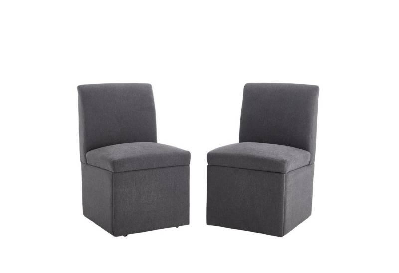 MODFU Stuhl Esszimmerstühlestuhl,Loungesessel,Drehbare stuhl 2er Set (Gepolsterte Esszimmerstühle 2er Set mit Stauraum und Rollen – Drehbare, Multifunktionale Küchenstühle., 2 St) von MODFU