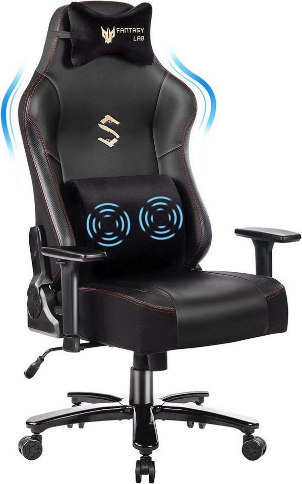 MODFU Stuhl Gaming Stuhl,mit Massagefunktion Stuhl,Kissen Verstellbare Armlehne 3D (Racing Gaming Stuhl mit Massagefunktion – 180KG Belastbarkeit, Verstellbare Armlehnen 3D) von MODFU