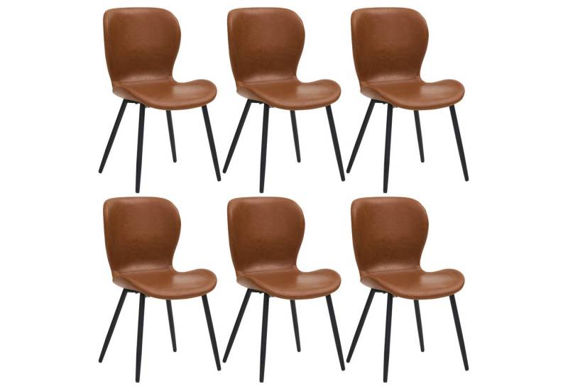 MODFU Stuhl Loungesessel,EsszimmerstühleStuhl (Modernes 6er Set Esszimmerstühle–Ergonomisches Design, Verstellbare Füße, Schwarze Pulverbeschichtete A-Beine für Esszimmer, Küche und Wohnzimmer, 6 St) von MODFU