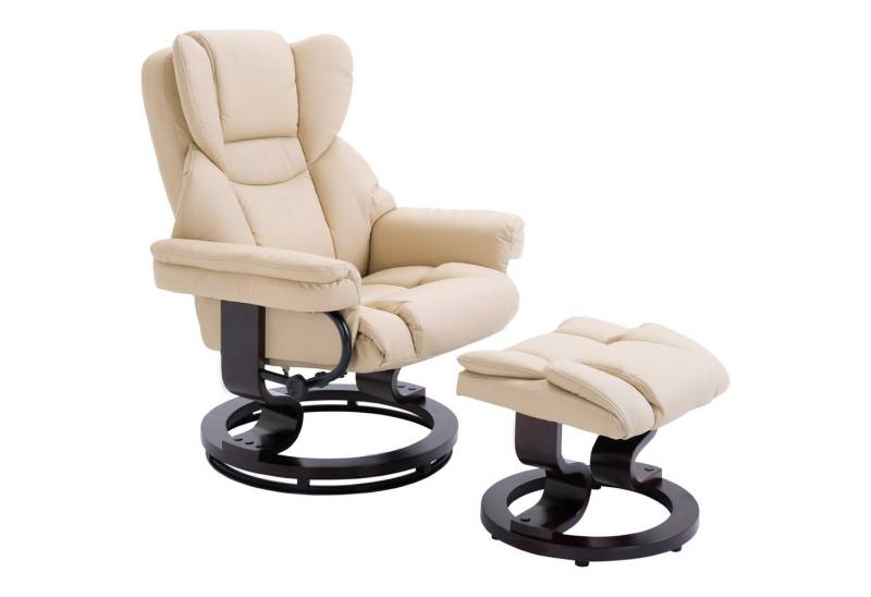 MODFU TV-Sessel Relaxsessel,drehbarer Fernsehsessel (Ergonomischer Relaxsessel mit Hocker in Kunstleder – drehbarer TV-Sessel mit Liegefunktion), mit Relaxfunktion von MODFU