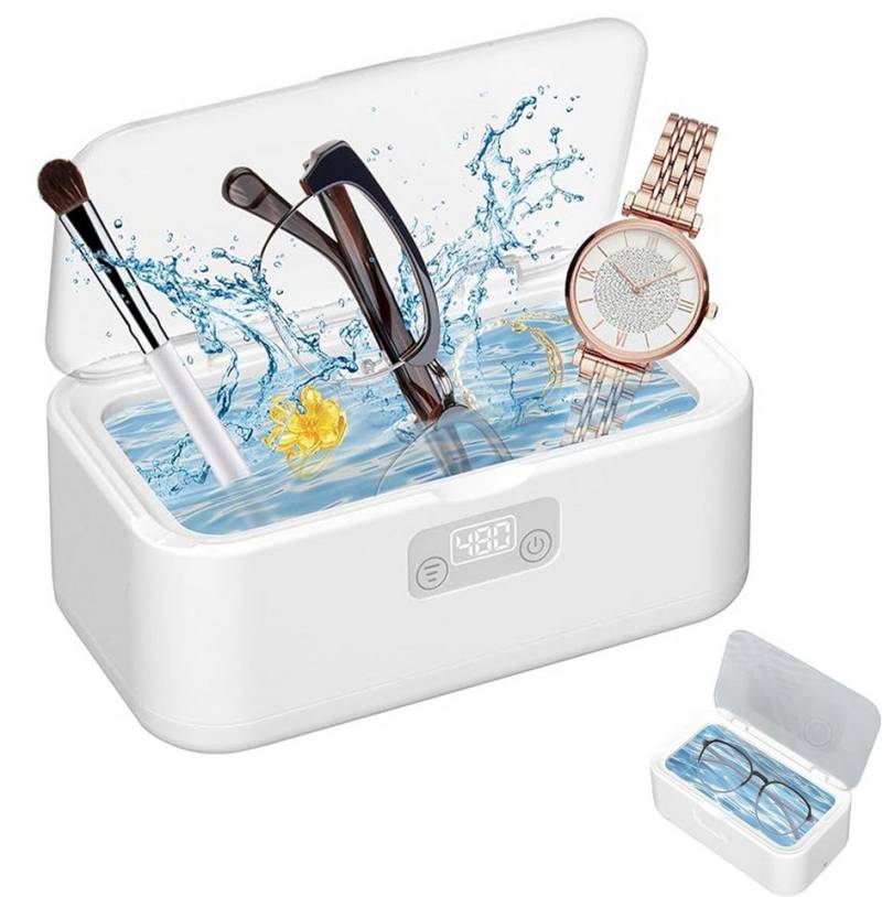 MODFU Ultraschallreiniger Brillenreiniger Schmuckreiniger Ultraschall Reinigungsgerät, multifunktional für Schmuck Brillen Uhren mehr mit UV-Desinfektion von MODFU