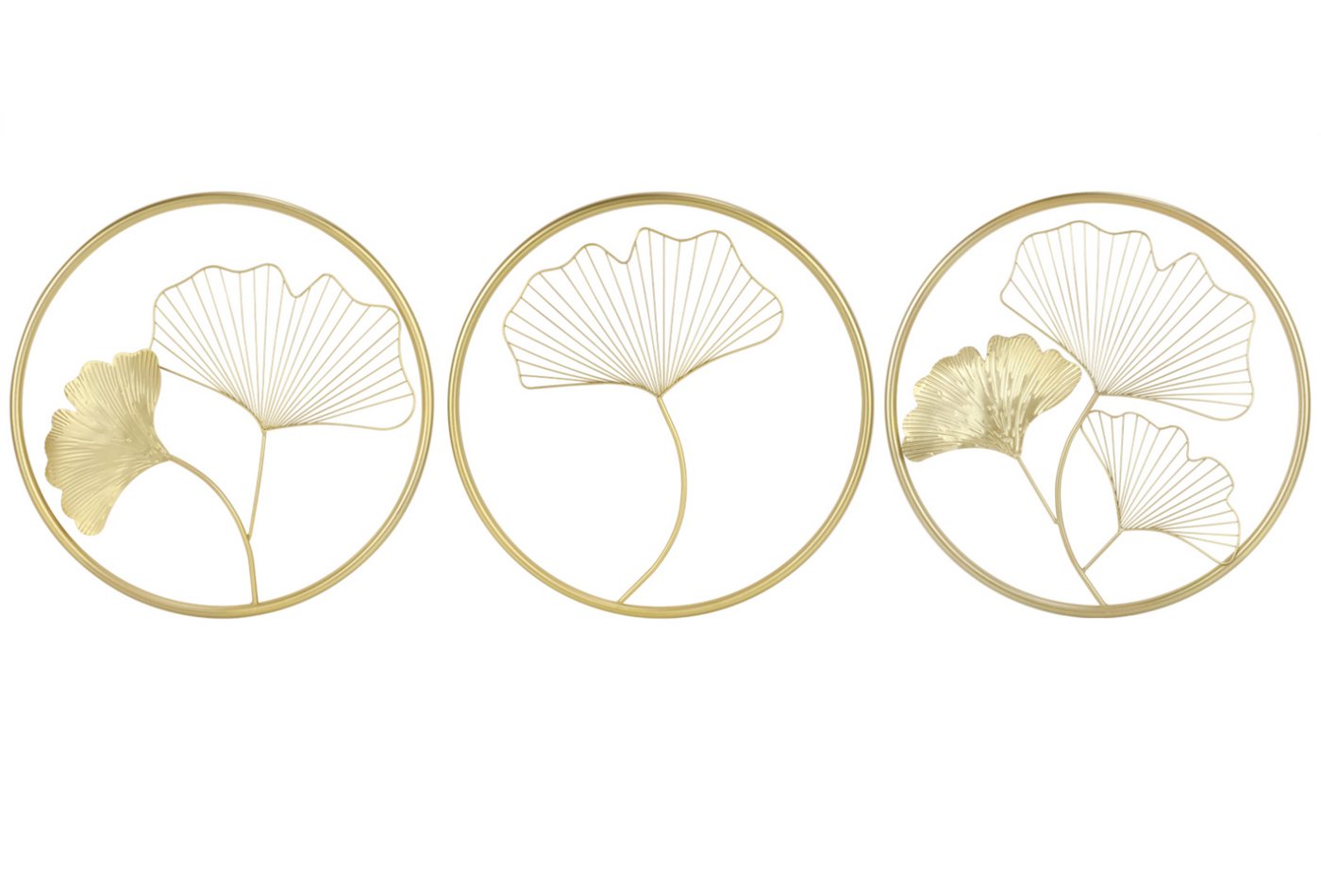 MODFU Wanddekoobjekt Ginkgo Blatt handgefertigte 3D moderne Wandkunst (Geschenk 45CM, 3 St., Runde Ornament Wandbehang Ginkgo Blatt Hängen Wandschmuck), für Dekorationen Haus Wohnzimmer Esszimmer Schlafzimmer Küche Korridor von MODFU