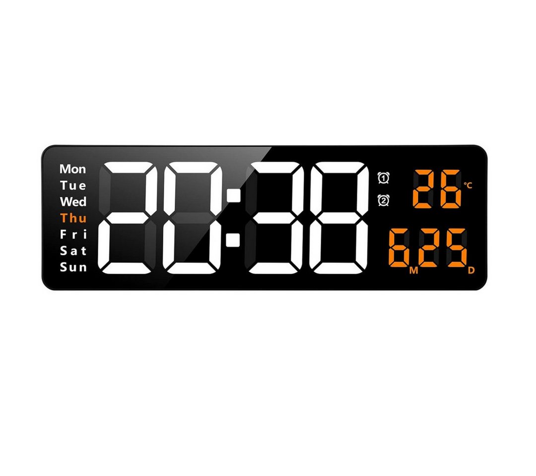 MODFU Wanduhr 13 Zoll LED Digitale Wand Uhr Küchenuhr Digitaluhr Tischuhr Wandwecker (Digital Wecker mit Fernbedienung Timing Countdown 13-Zoll-Großdisplay) von MODFU